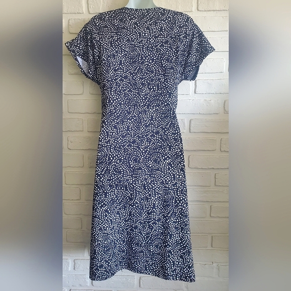 Liz Claiborne Polka-dot Dress Pleated Knot Black and White Size 8 - Picture 8 of 9